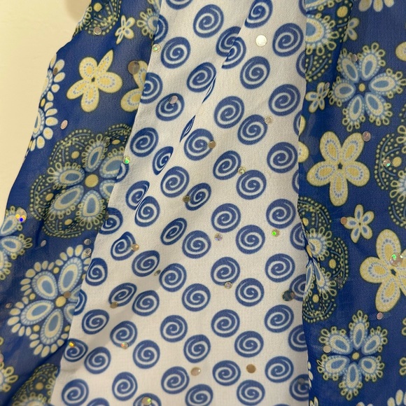 Little Lass Blue and Yellow Floral Dress - Picture 3 of 5